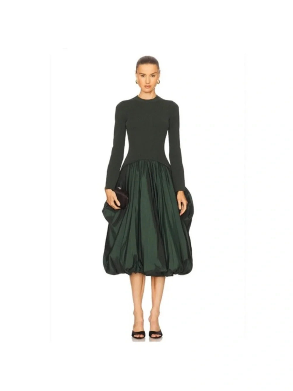 Kenlie Dress in Dark Green SIMKHAI